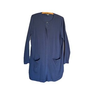 J Jill Sweater Womens M Cardigan Long Duster Button Up & Pockets Cozycore Soft